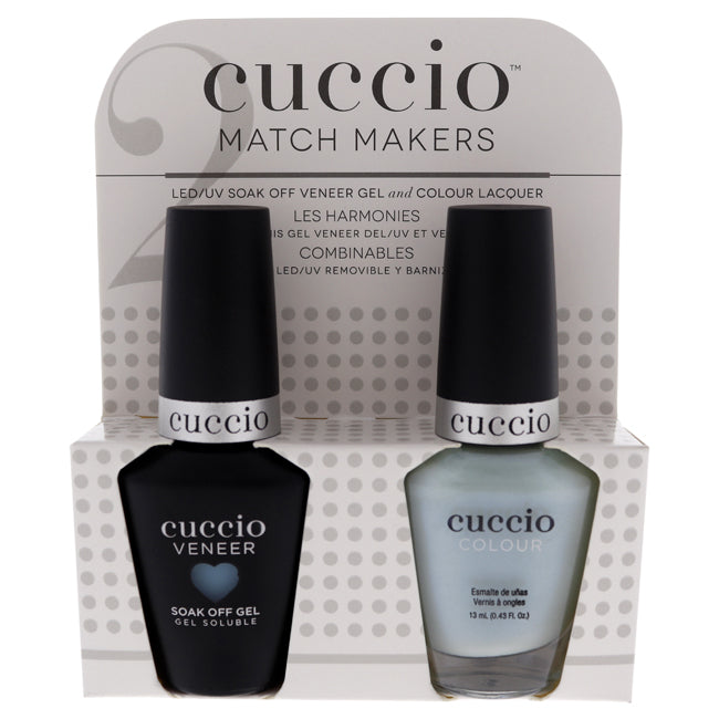 Match Makers Set - Meet Me in Mykonos by Cuccio Colour for Women - 2 Pc 0.44oz Veneer Soak Of Gel Nail Polish, 0.43oz Colour Nail Polish