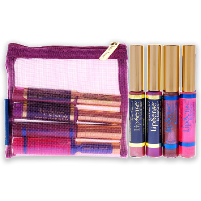 Bouquet of Violets Collection by SeneGence for Women - 5 Pc Set Violette LipSense, Violet Volt LipSense, Orchid Gloss, Sweet Pea Gloss Limited Edition, Free Mesh Cosmetics Bag