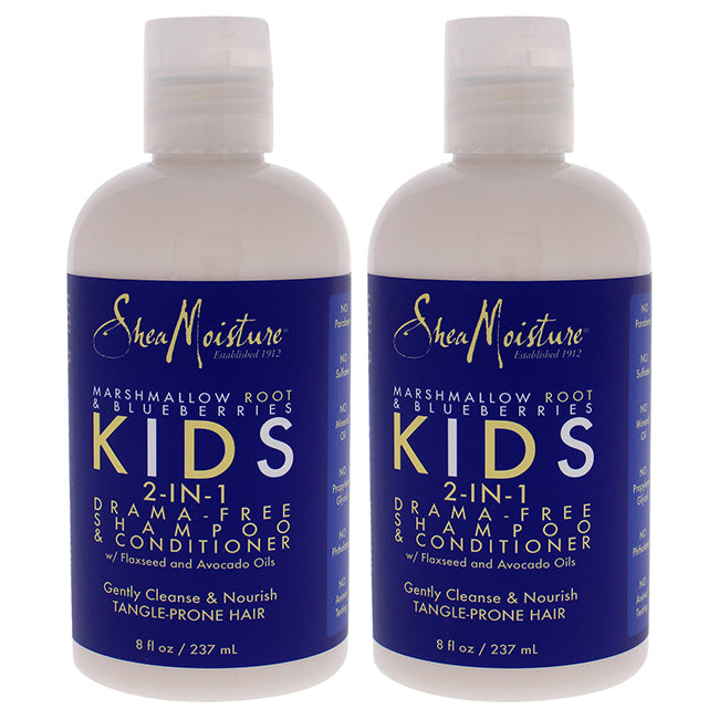 Marshmallow Root and Blueberries Kids 2-In-1 Shampoo and Conditioner - Pack of 2 by Shea Moisture for Kids - 8 oz Shampoo and Conditioner