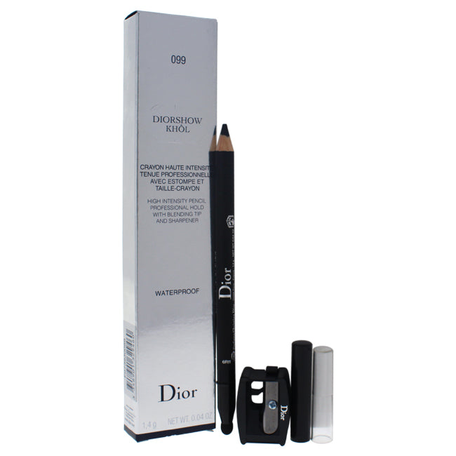 Diorshow Khol High Intensity Pencil Waterproof and Sharpener - 099 Black Khol by Christian Dior for Women - 2 Pc 0.04oz Eyeliner, Sharpener