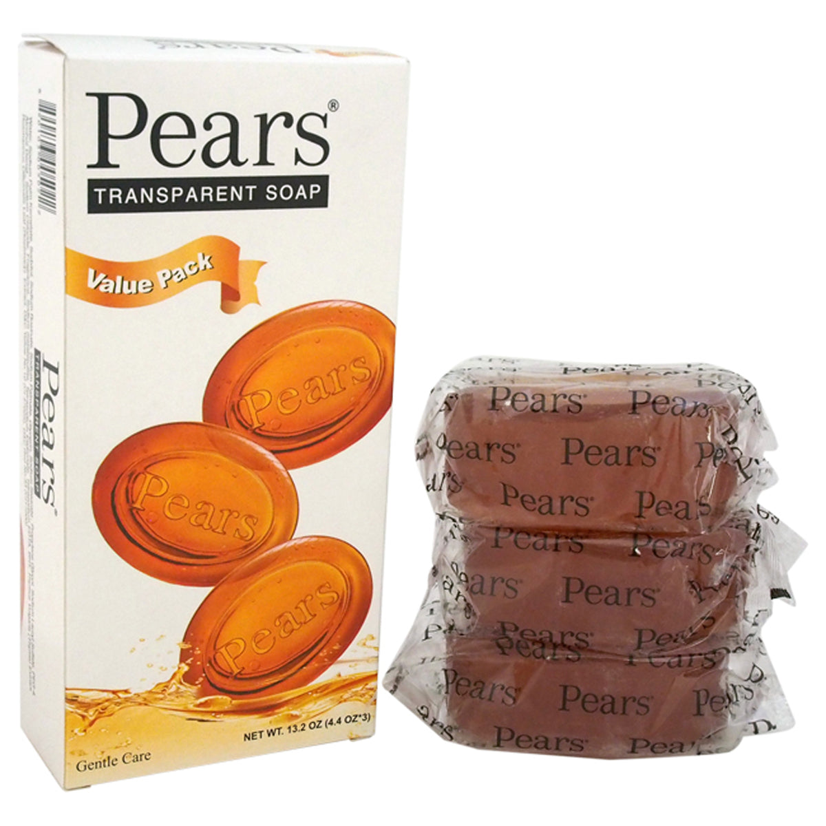 Pure and Gentle with Glycerin and Natural Oils - Amber by Pears for Unisex - 3 x 4.4 oz Bar Soap