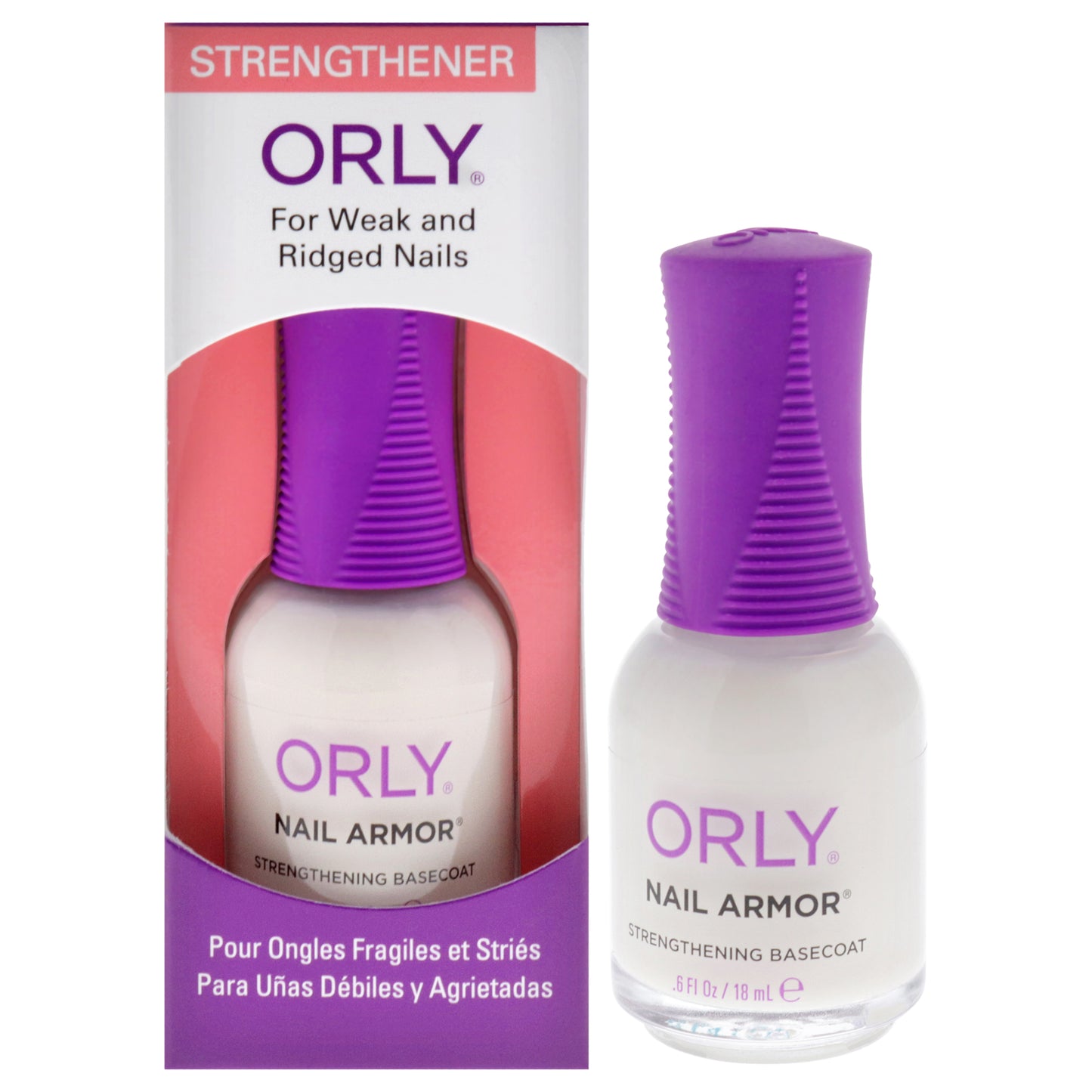 Nail Armor Strengthening Basecoat by Orly for Women - 0.6 oz Nail Polish