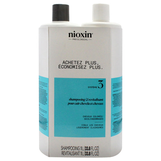 System 3 Duo by Nioxin for Unisex - 2 x 33.8 oz Shampoo, Conditioner