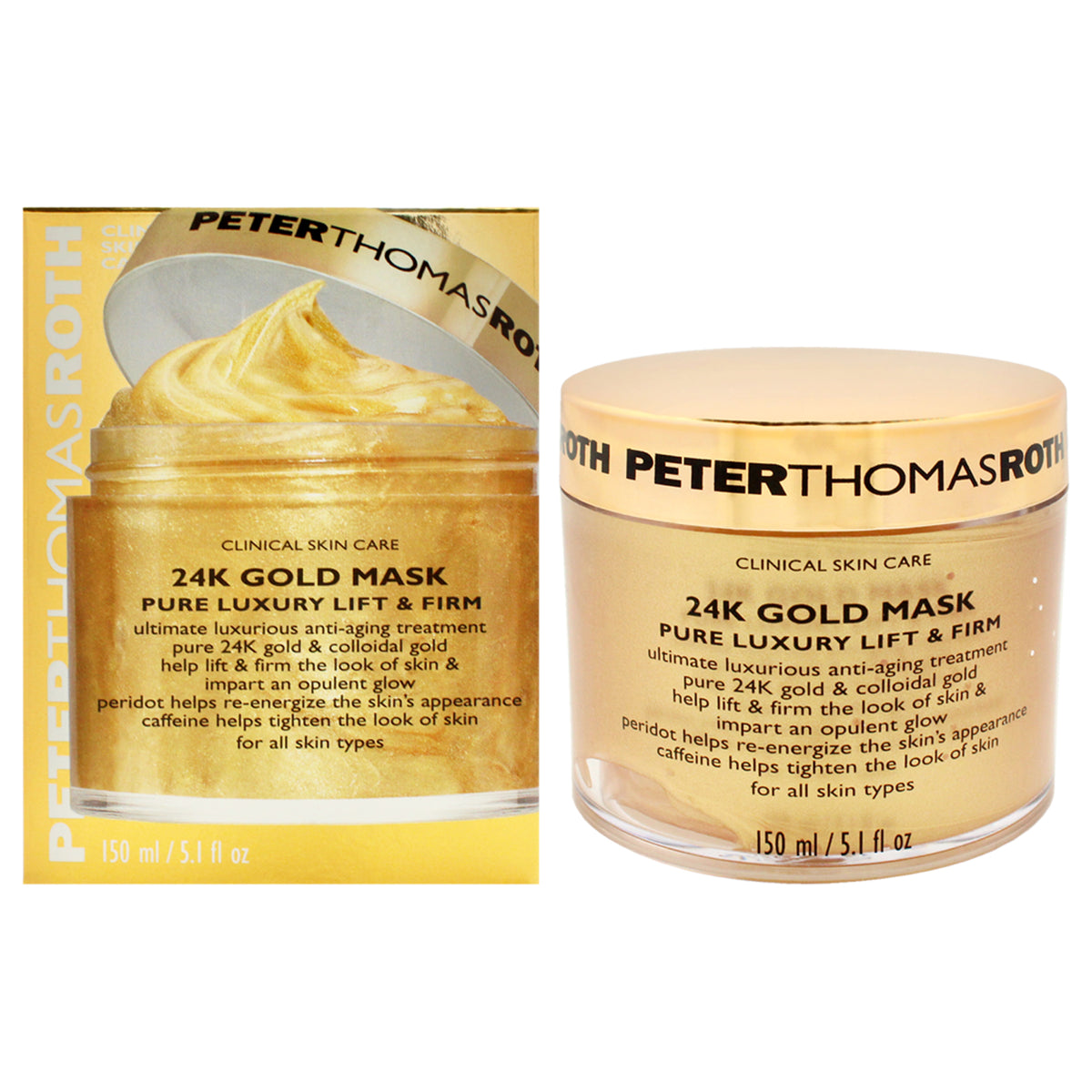 24K Gold Mask Pure Luxury Lift and Firm Mask by Peter Thomas Roth for Unisex - 5.1 oz Mask