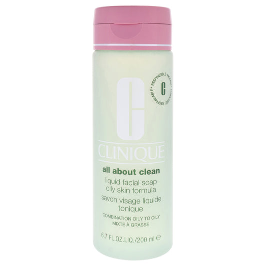 All About Clean Liquid Facial Soap Oily Skin Formula by Clinique for Unisex - 6.7 oz Soap