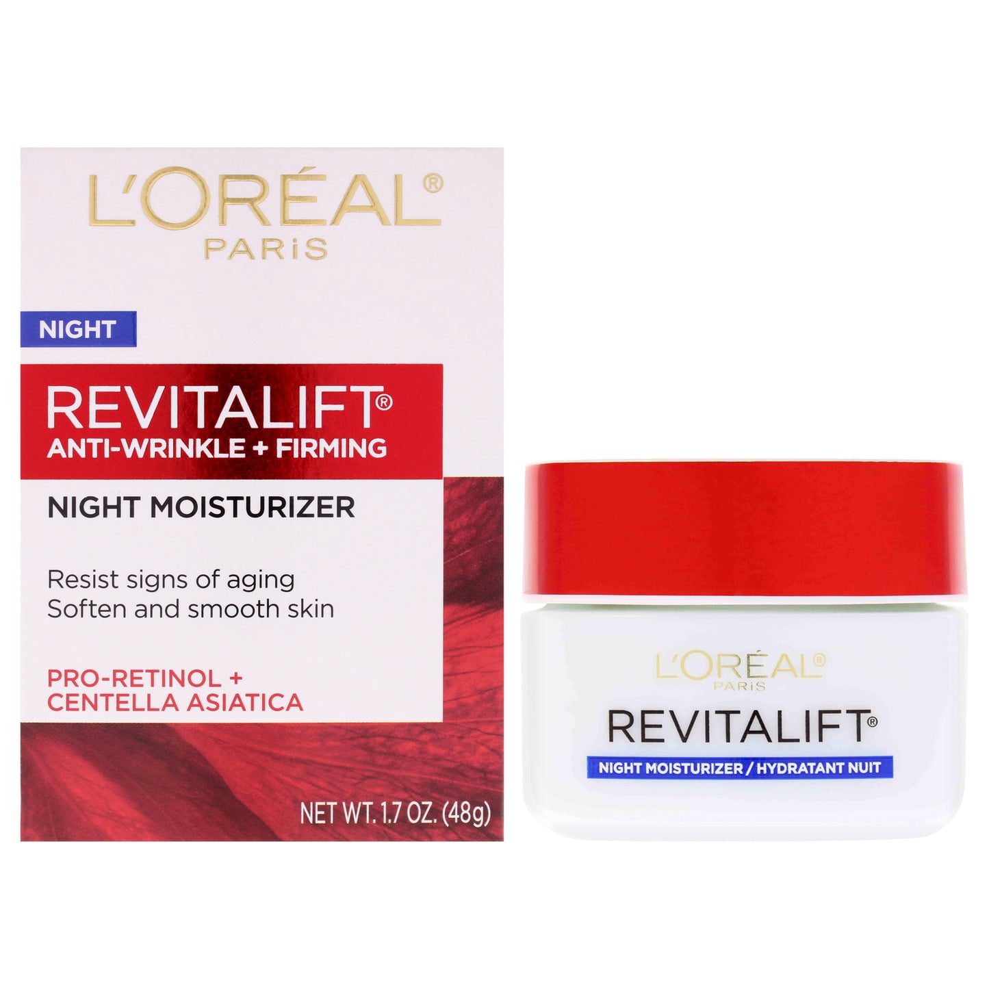 Revitalift Anti-Wrinkle Plus Firming Night Moisturizer by LOreal Paris for Unisex - 1.7 oz Moisturizer