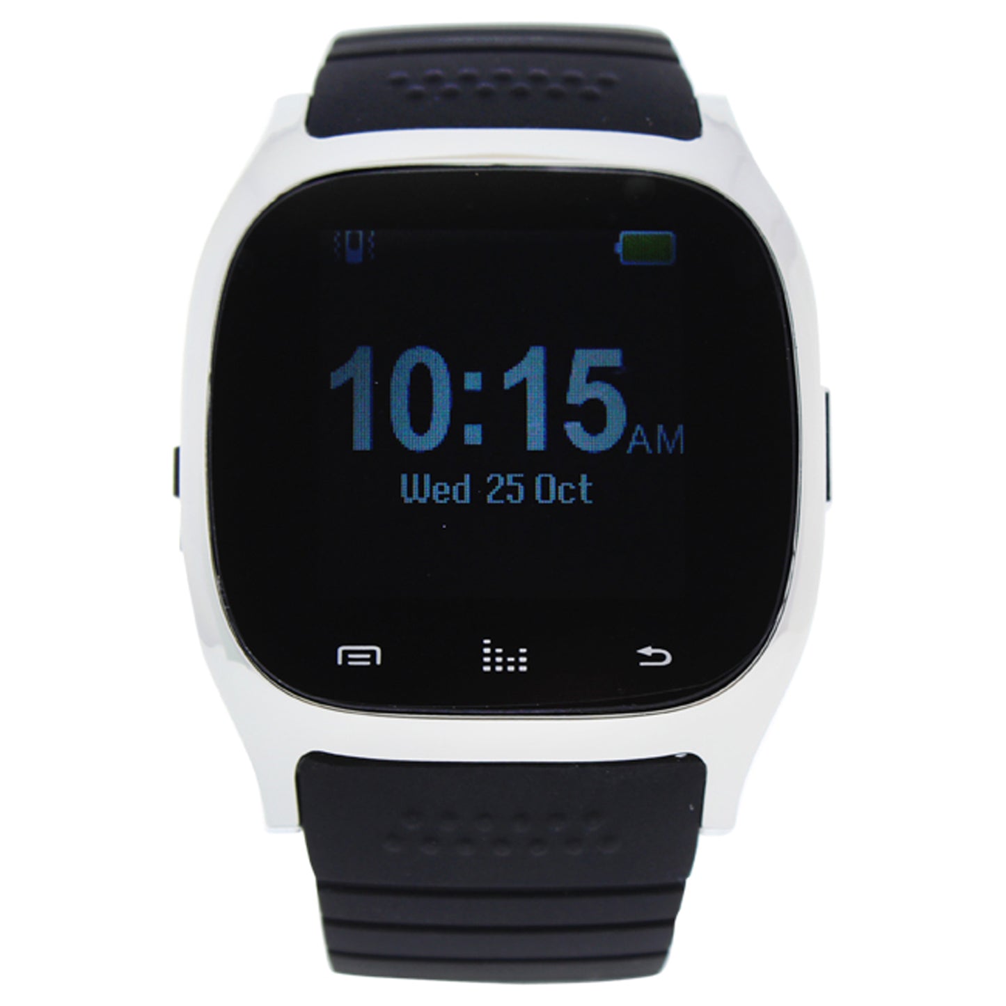 EK-B4 Montre Connectee Silicone Strap Smart Watch - Silver - Black by Eclock for Men - 1 Pc Watch