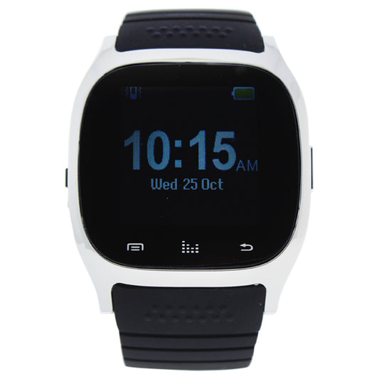 EK-B4 Montre Connectee Silicone Strap Smart Watch - Silver - Black by Eclock for Men - 1 Pc Watch