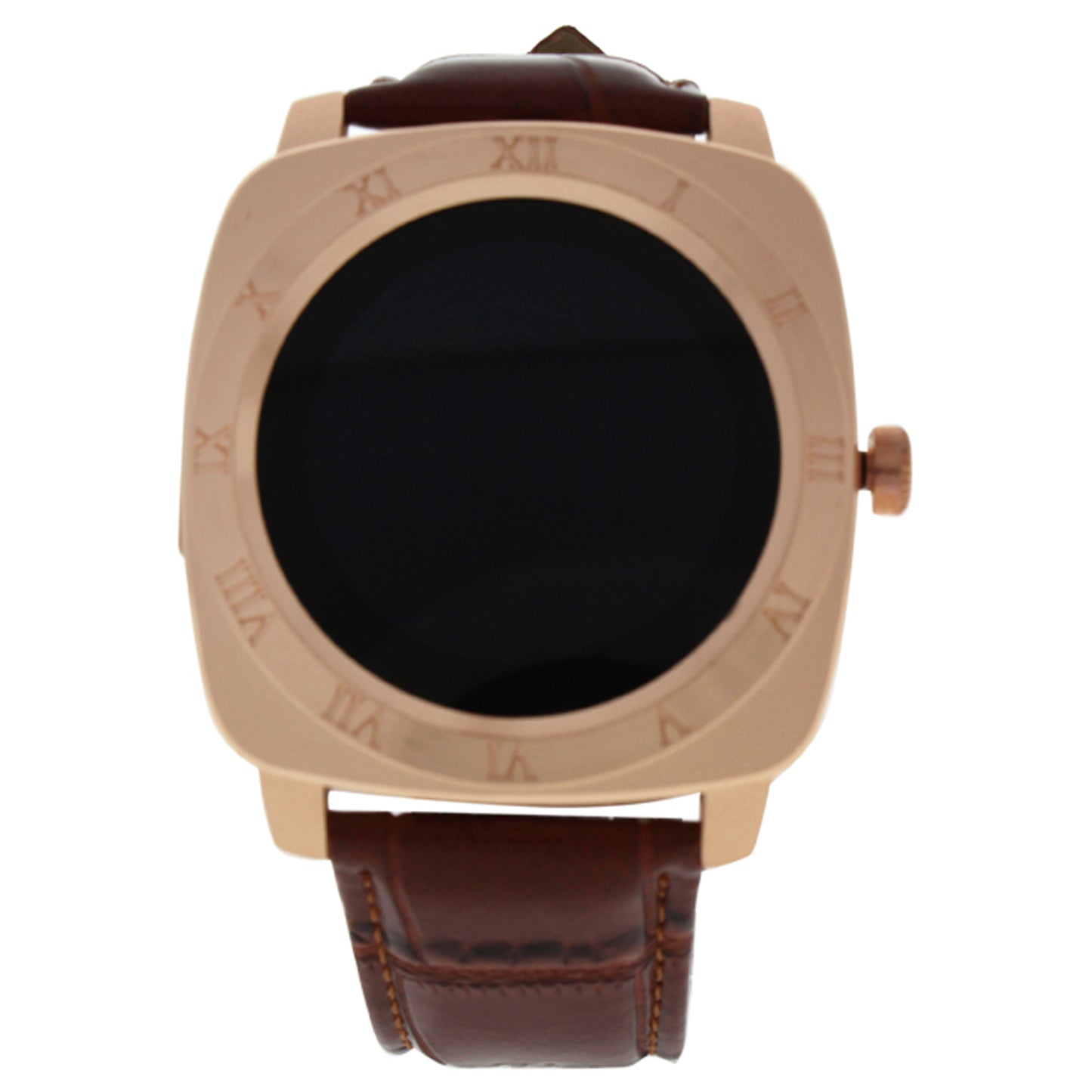 EK-F2 Montre Connectee Leather Strap Smart Watch - Rose Gold-Brown by Eclock for Unisex - 1 Pc Watch