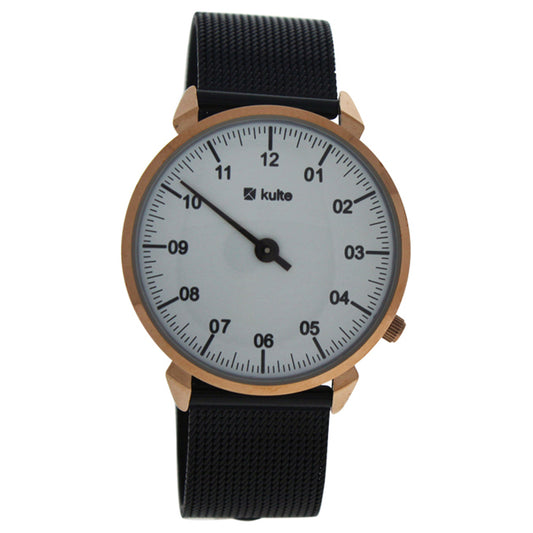 KU15-0017 3 Planets - Rose Gold/Black Stainless Steel Mesh Bracelet Watch by Kulte for Unisex - 1 Pc Watch