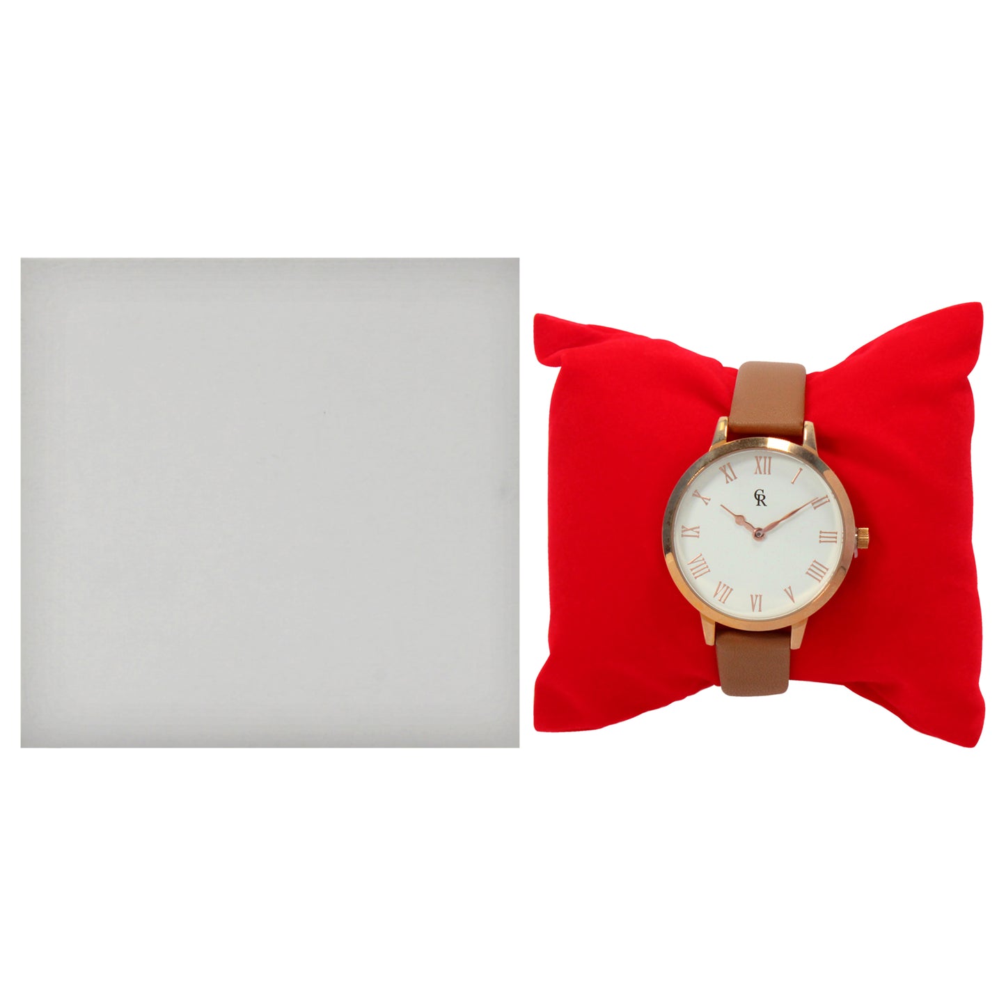 CRB003 La Basic - Rose Gold-Brown Leather Strap Watch by Charlotte Raffaelli for Women - 1 Pc Watch