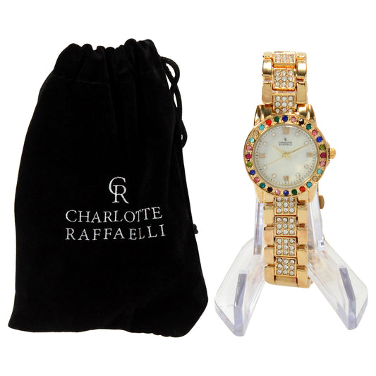 CRM001 Gold-Multicolor Stainless Steel Bracelet Watch by Charlotte Raffaelli for Women - 1 Pc Watch