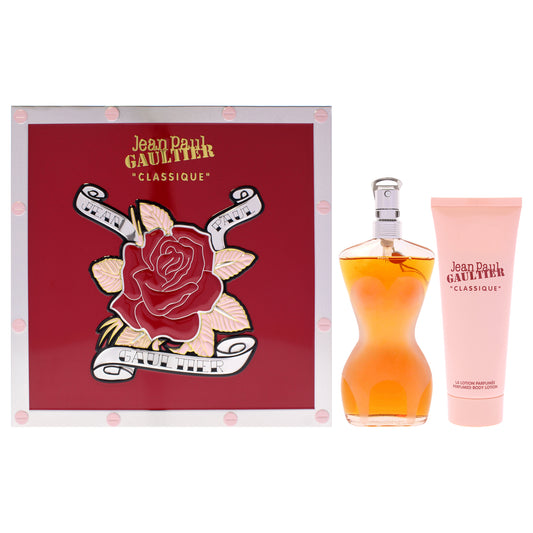 Classique by Jean Paul Gaultier for Women - 2 Pc Gift Set 1.7oz EDT Spray, 2.5oz Perfumed Body Lotion