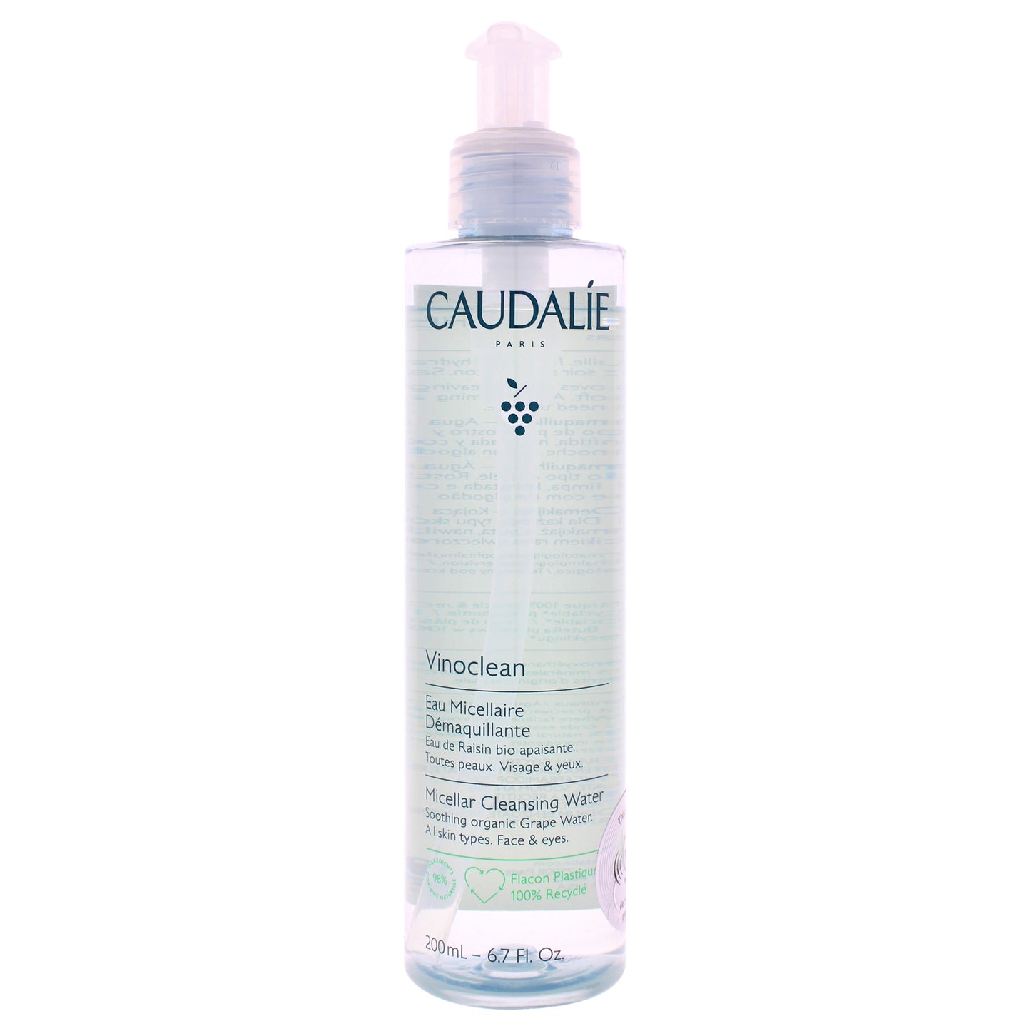 Vinoclean Micellar Cleansing Water by Caudalie for Women - 6.7 oz Cleanser