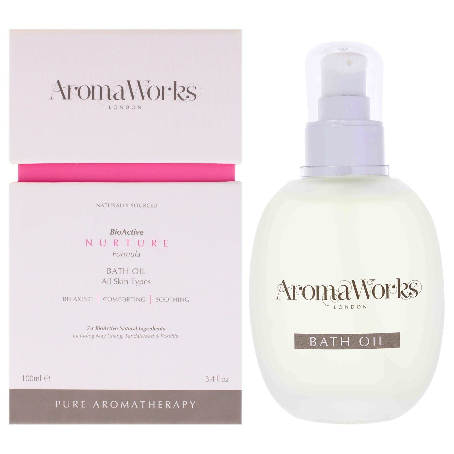 Nurture Bath Oil by Aromaworks for Unisex - 3.4 oz Oil