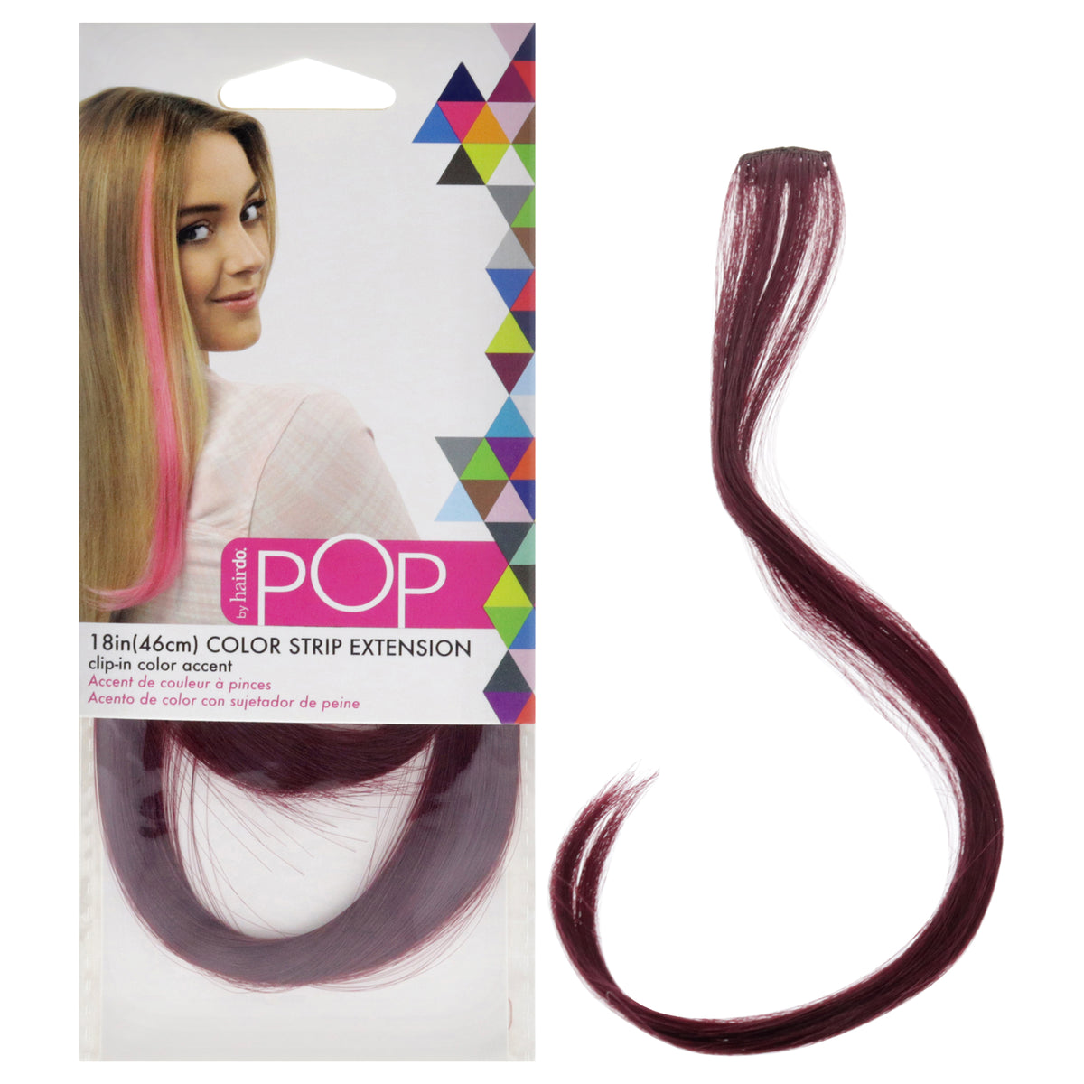 Pop Color Strip Extension - Berry Kiss by Hairdo for Women - 18 Inch Hair Extension