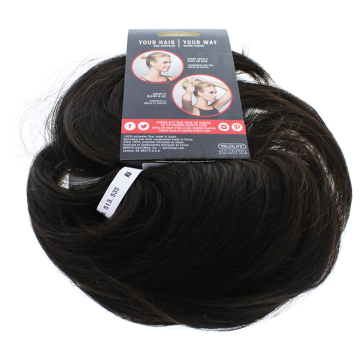 Style-a-do And Mini-do Duo Pack - R6 Dark Chocolate by Hairdo for Women - 2 Pc Hair Wrap