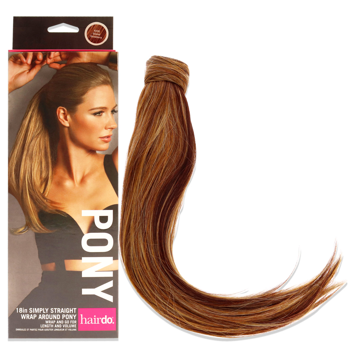 Simply Straight Pony - R29S Glazed Strawberry by Hairdo for Women - 18 Inch Hair Extension