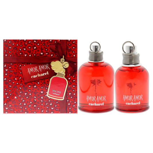 Amor Amor by Cacharel for Women - 2 Pc Gift Set 3.4oz EDT Spray, 1oz EDT Spray