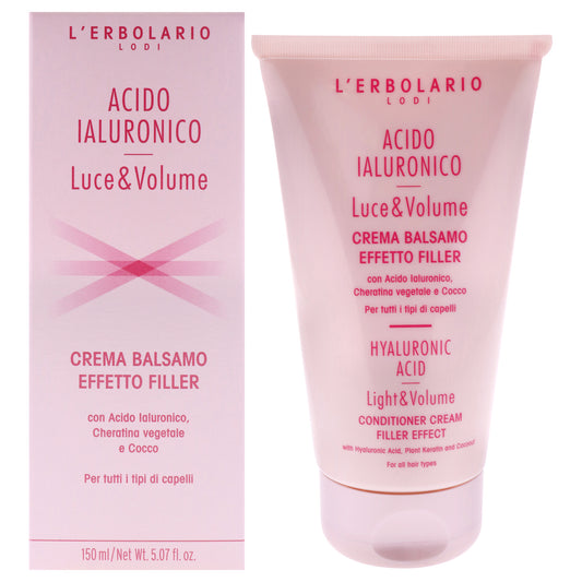 Hyaluronic Acid Light and Volume Conditioner Cream by LErbolario for Unisex - 5.07 oz Conditioner