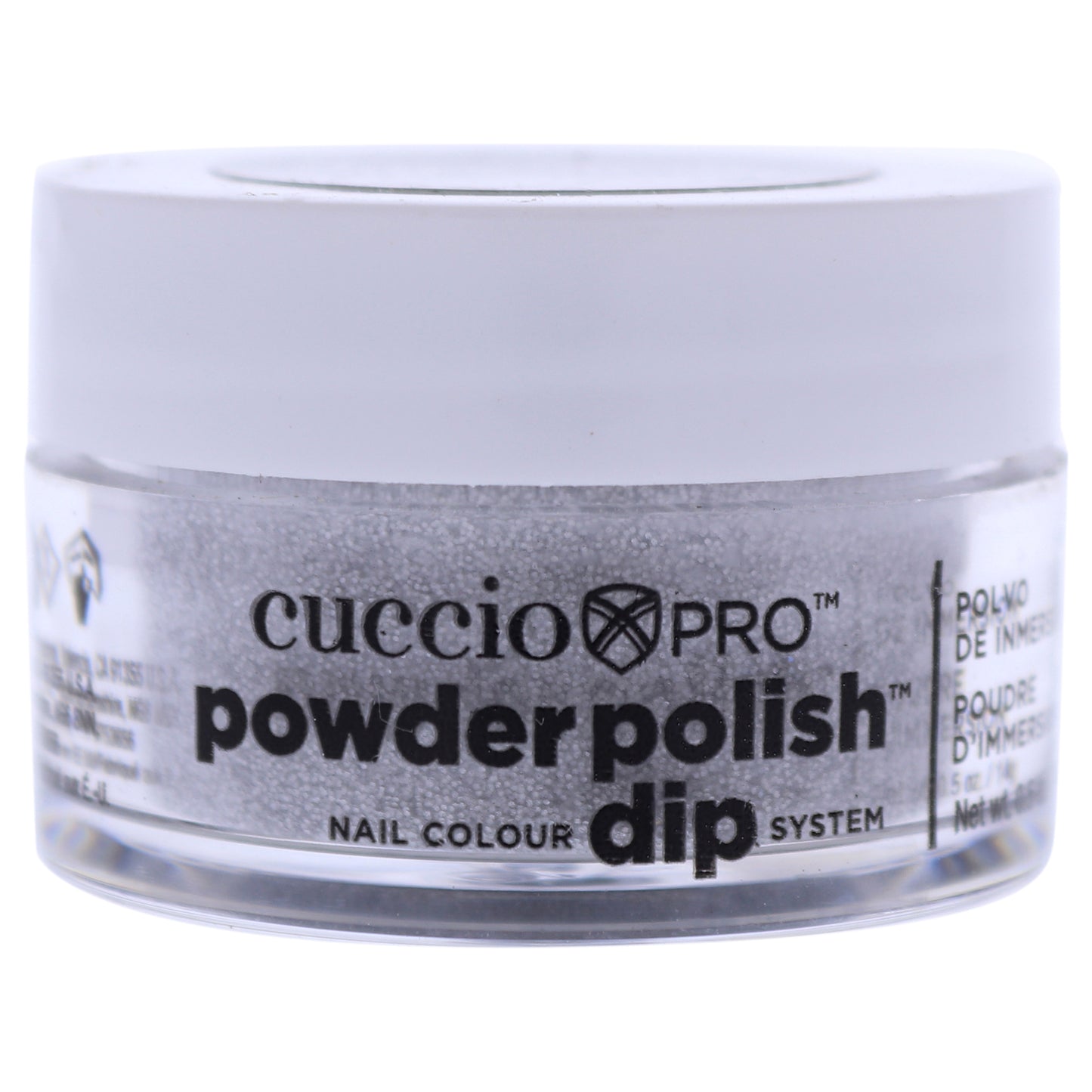 Pro Powder Polish Nail Colour Dip System - Silver with Silver Glitter by Cuccio Pro for Women - 0.5 oz Nail Powder