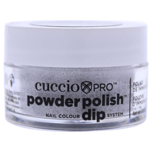 Pro Powder Polish Nail Colour Dip System - Silver with Silver Glitter by Cuccio Pro for Women - 0.5 oz Nail Powder