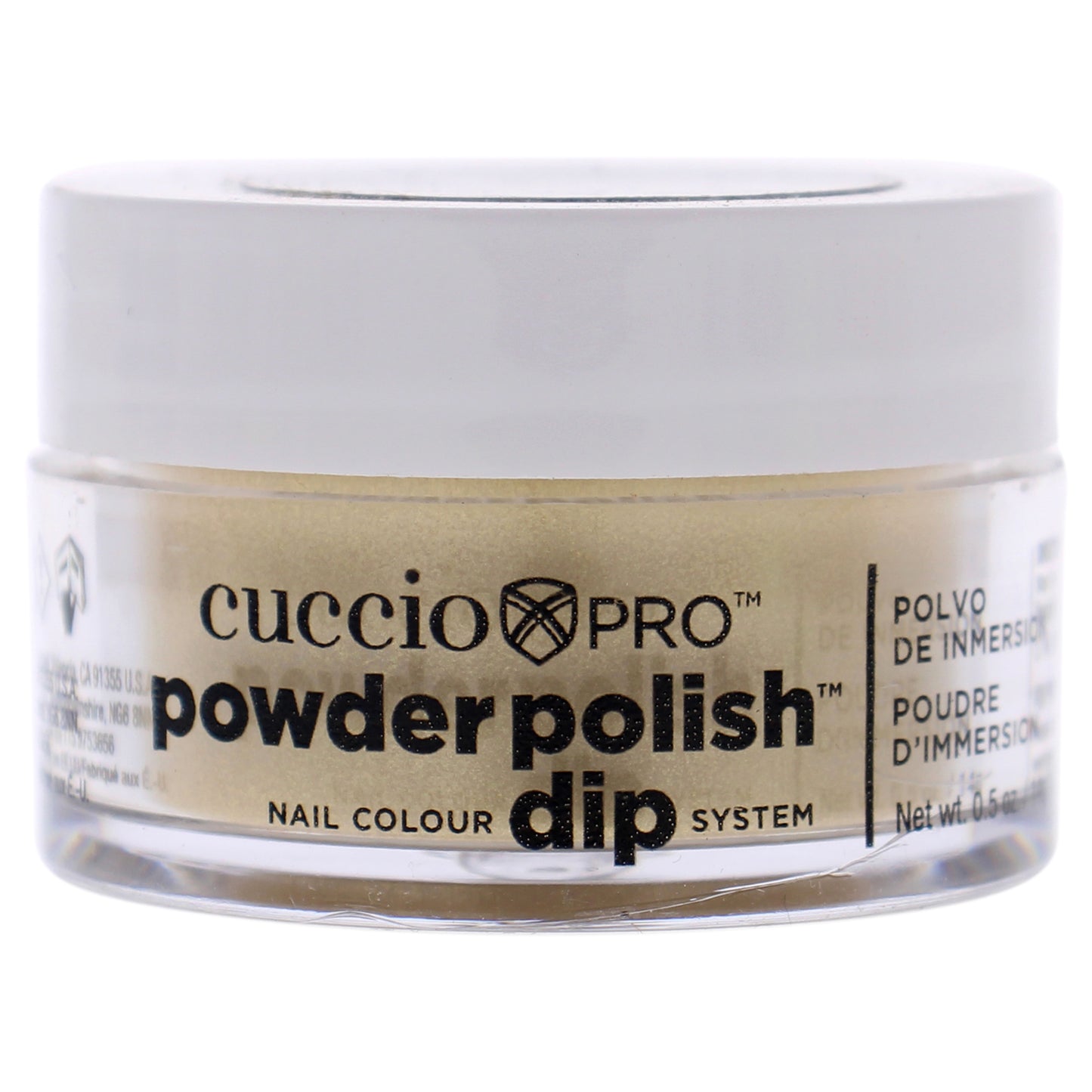 Pro Powder Polish Nail Colour Dip System - Metallic Lemon Gold by Cuccio Pro for Women - 0.5 oz Nail Powder