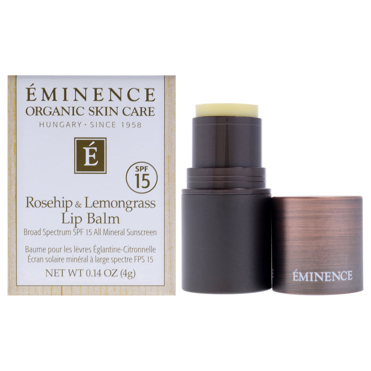 Rosehip and Lemongrass Lip Balm SPF 15 by Eminence for Unisex - 0.14 oz Lip Balm