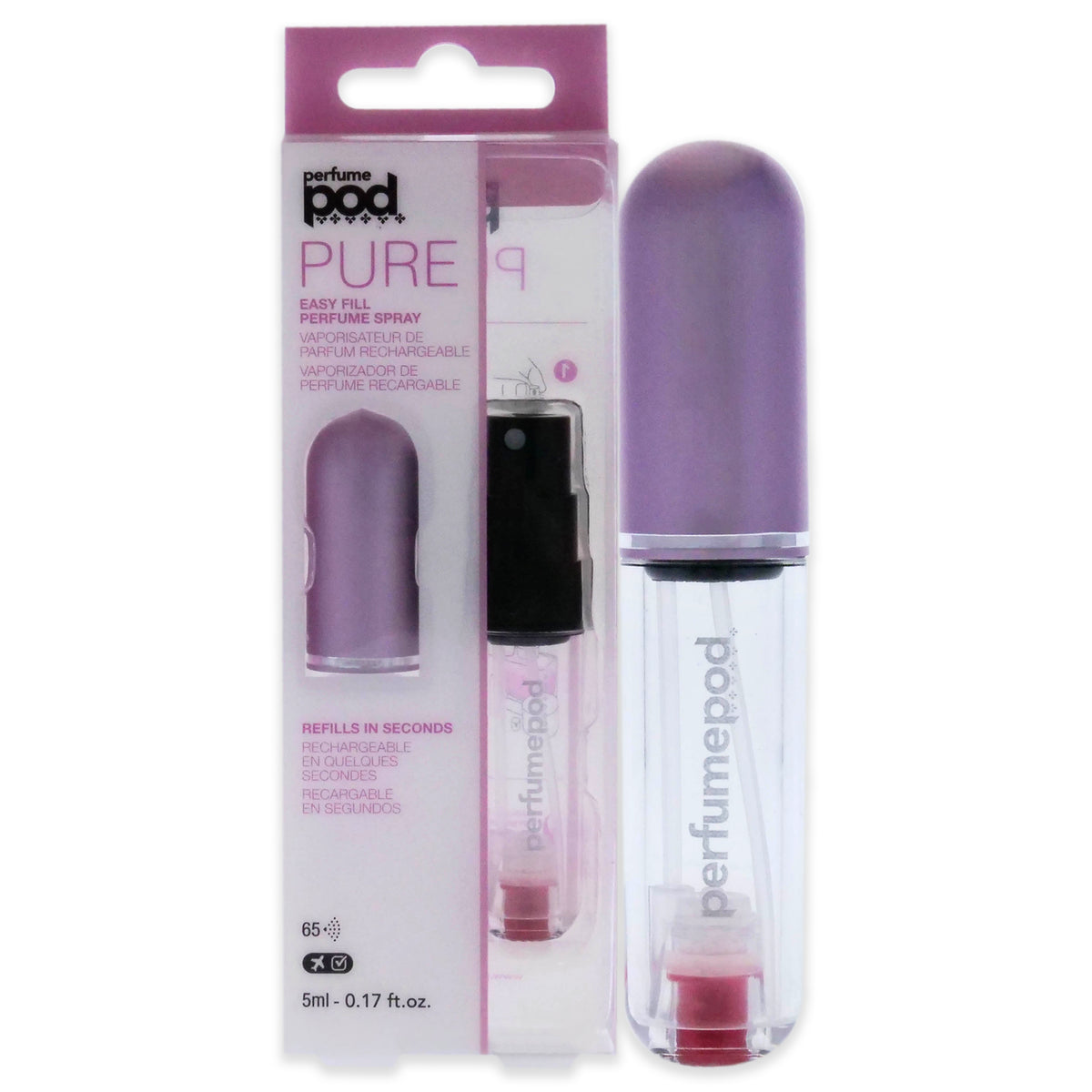 Perfume Pod Pure - Light Pink by Travalo for Unisex - 0.17 oz Refillable Spray (Empty)
