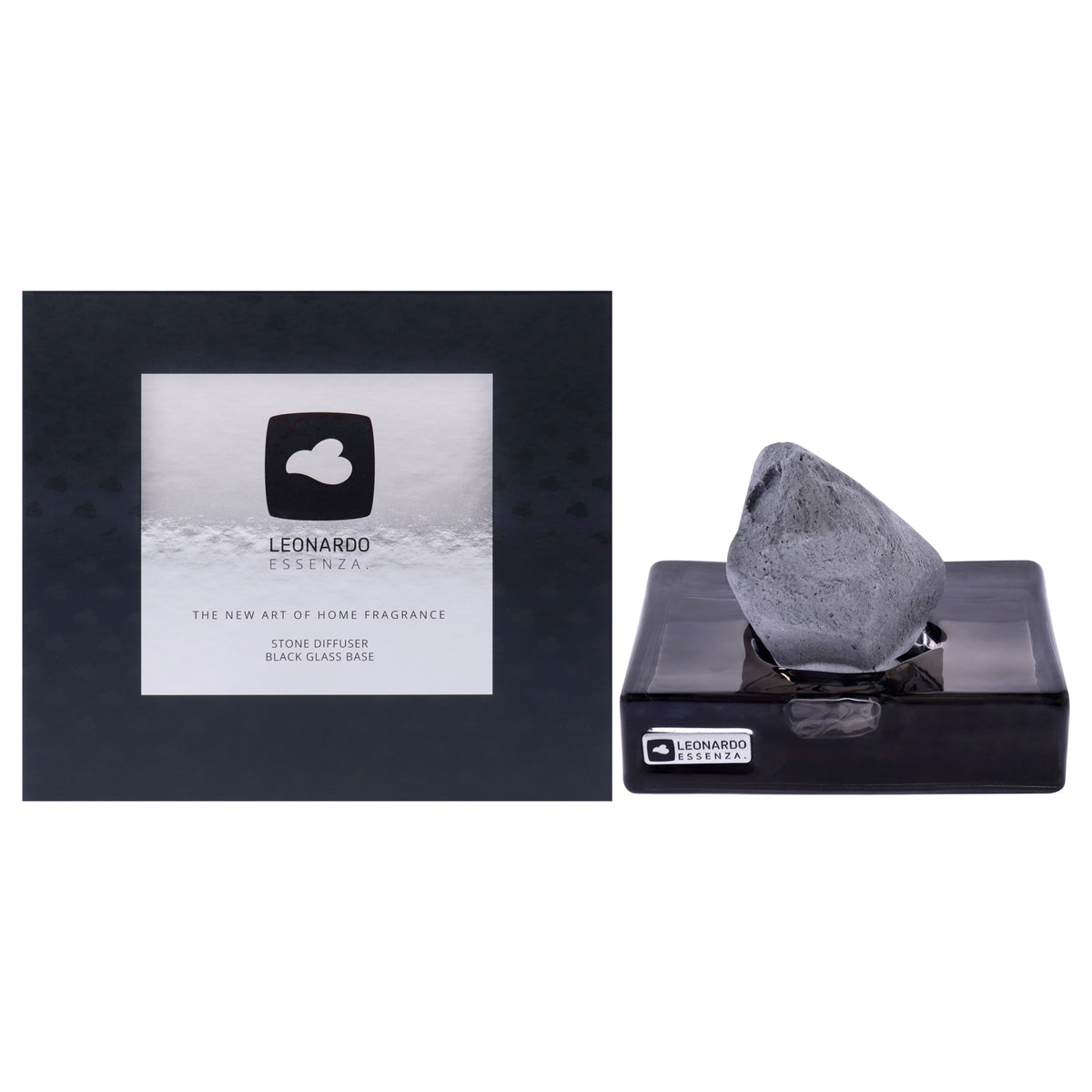 Essenza Stone Diffuser Set - Black by Leonardo for Unisex - 2 Pc Glass Base, Diffuser Stone