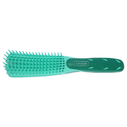 Detangling Curly Hair Brush - Turquoise by Savion for Women - 1 Pc Hair Brush