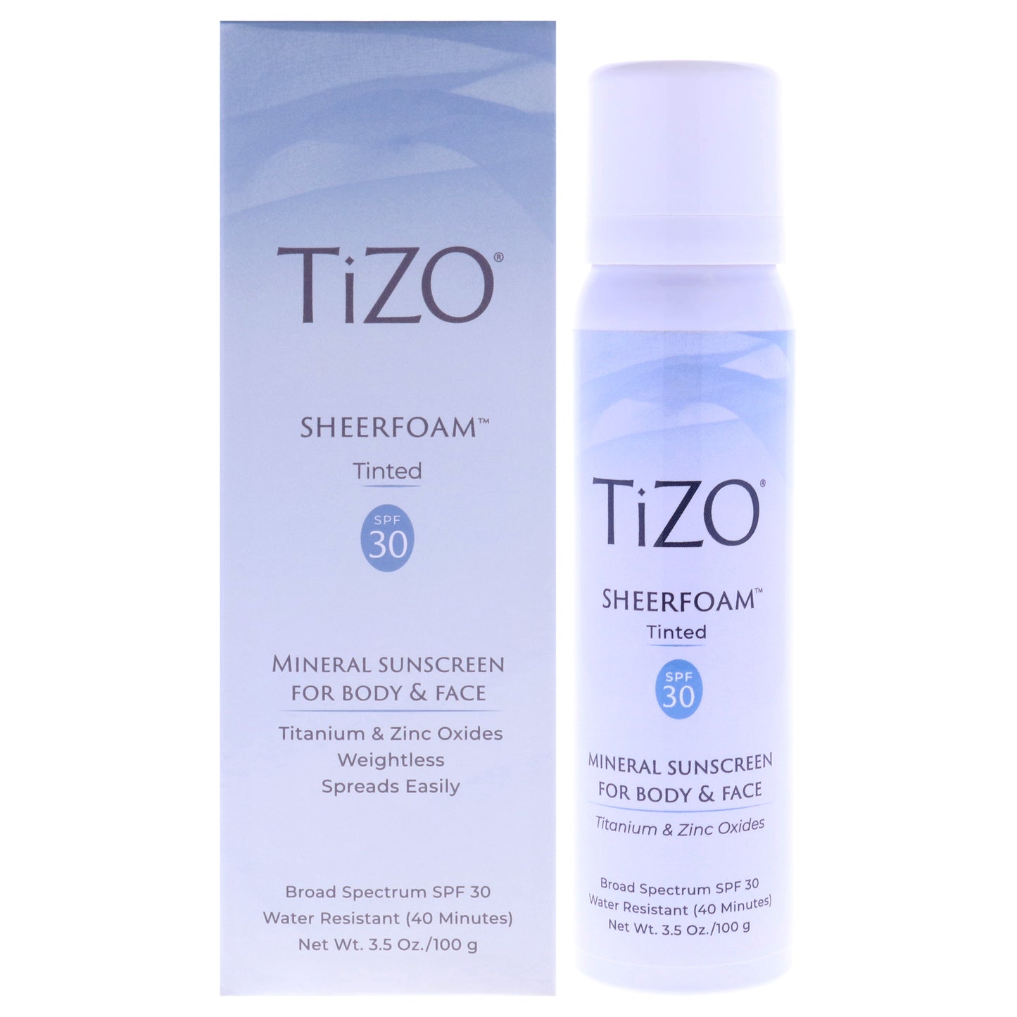 SheerFoam Body And Face Tinted SPF 30 by Tizo for Unisex - 3.5 oz Sunscreen