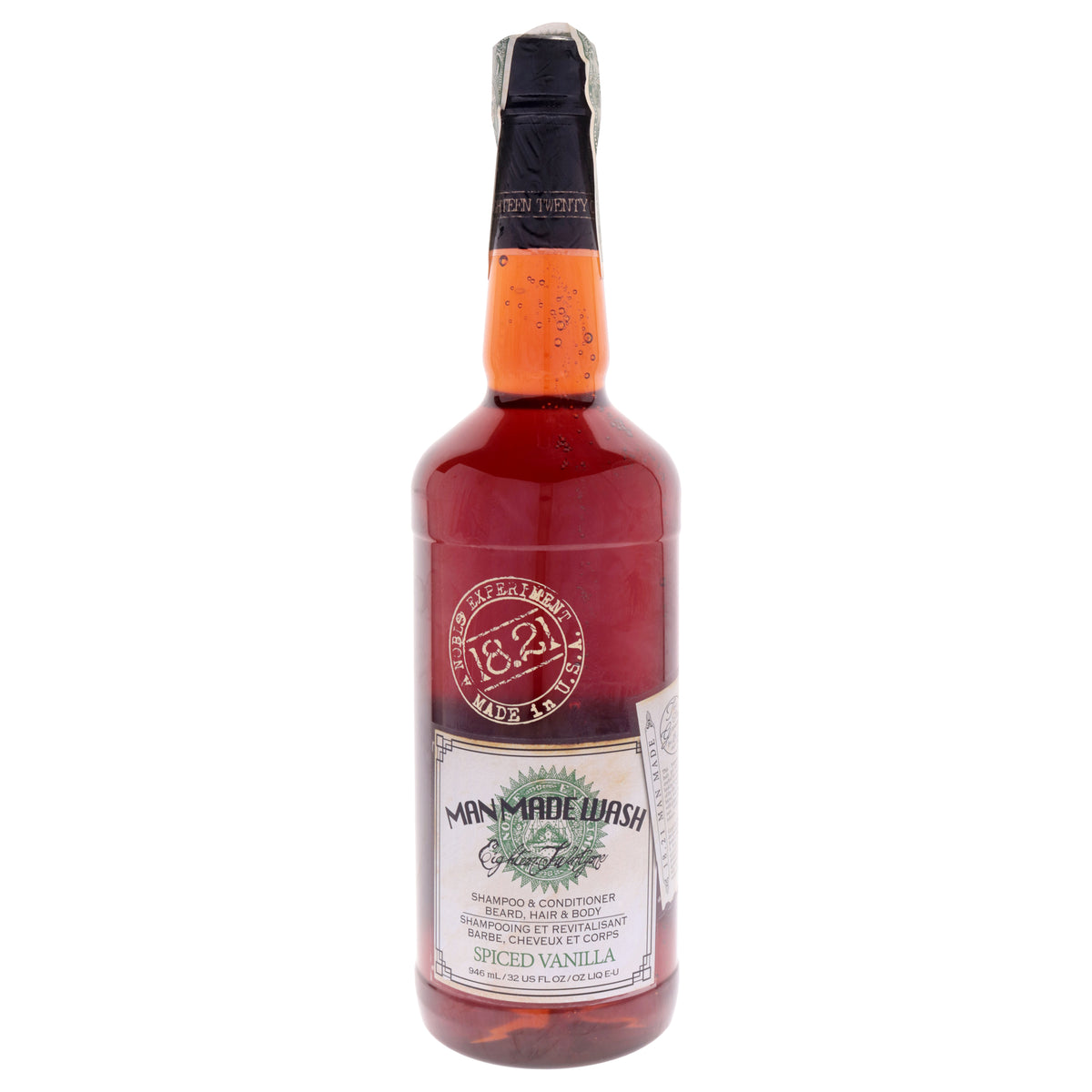 Man Made Wash - Spiced Vanilla by 18.21 Man Made for Men - 32 oz 3-In-1 Shampoo, Conditioner and Body Wash