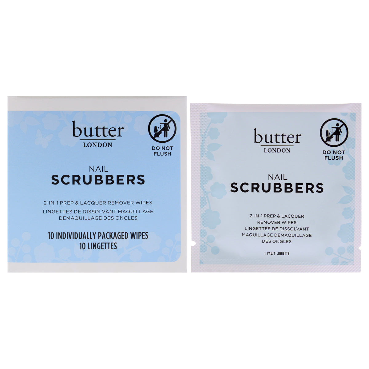 Nail Scrubbers by Butter London for Women - 10 Pc Wipes
