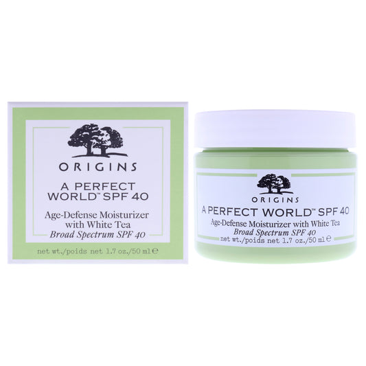 A Perfect World Age-Defense Moisturizer with White Tea SPF 40 by Origins for Unisex - 1.7 oz Moisturizer
