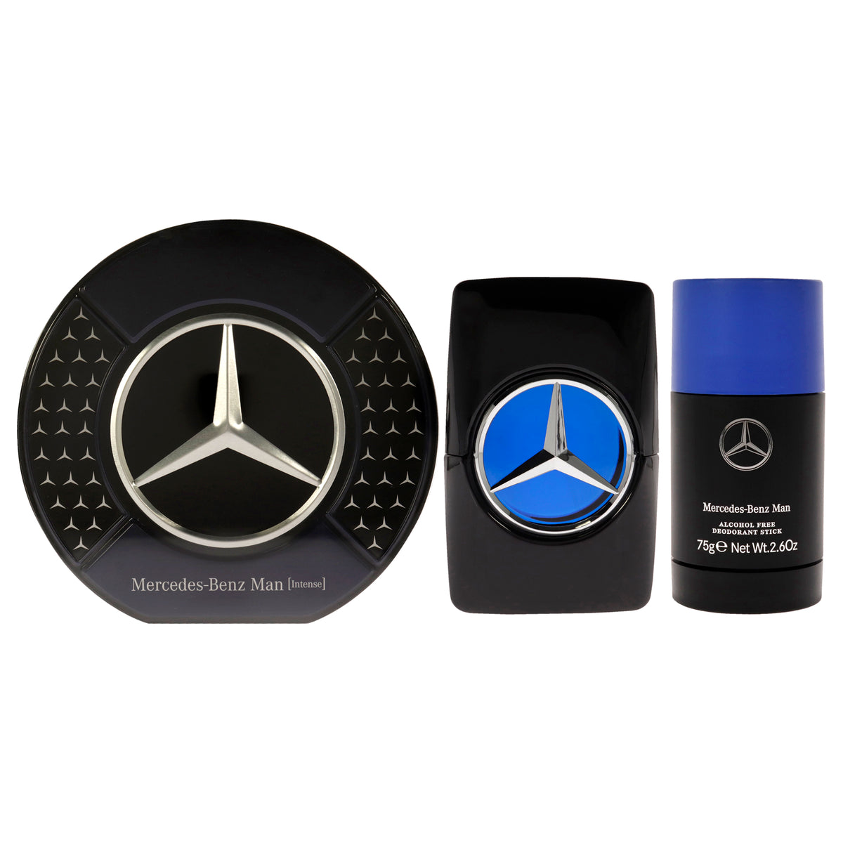 Mercedes-Benz Intense 2022 by Mercedes-Benz for Men - 2 Pc Gift Set 3.4oz EDT Spray, 2.6oz Alcohol Free Deodorant Stick