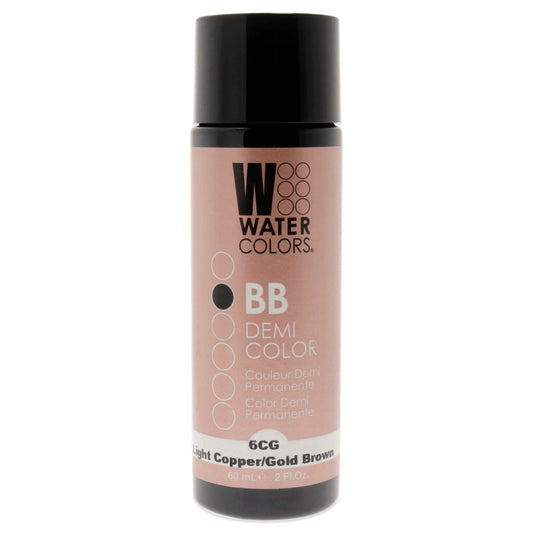 Watercolors BB Demi-Permanent Hair Color - 6CG Light Copper Gold Brown by Tressa for Unisex - 2 oz Hair Color