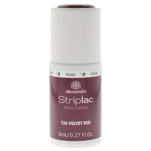 Striplac Peel or Soak - 126 Velvet Red by Alessandro for Women - 0.27 oz Nail Polish