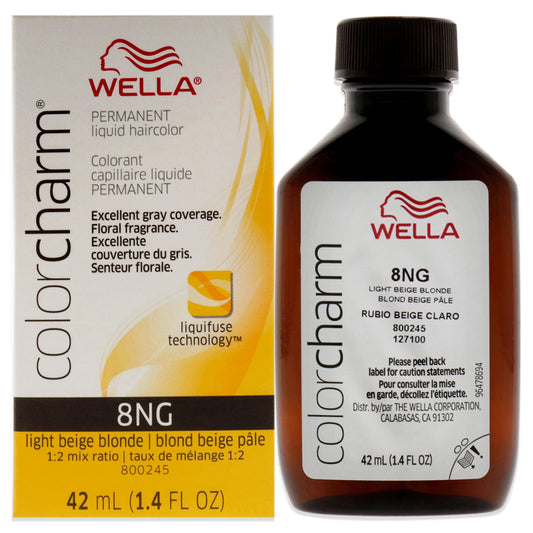 Color Charm Permanent Liquid Hair Color - 8NG Light Beige Blonde by Wella for Unisex - 1.42 oz Hair Color
