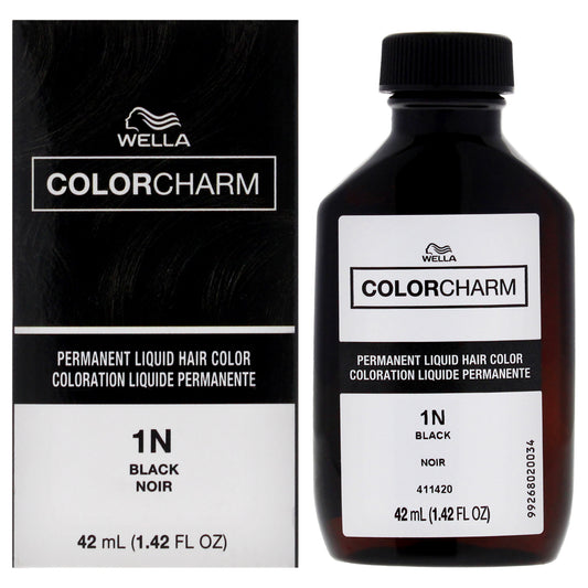 Color Charm Permanent Liquid Hair Color - 1N 051 Black by Wella for Unisex - 1.42 oz Hair Color