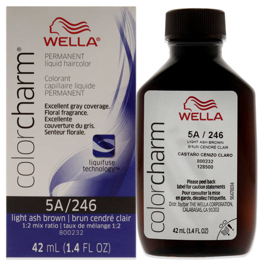 Color Charm Permanent Liquid Hair Color - 5A Light Ash Brown by Wella for Unisex - 1.42 oz Hair Color