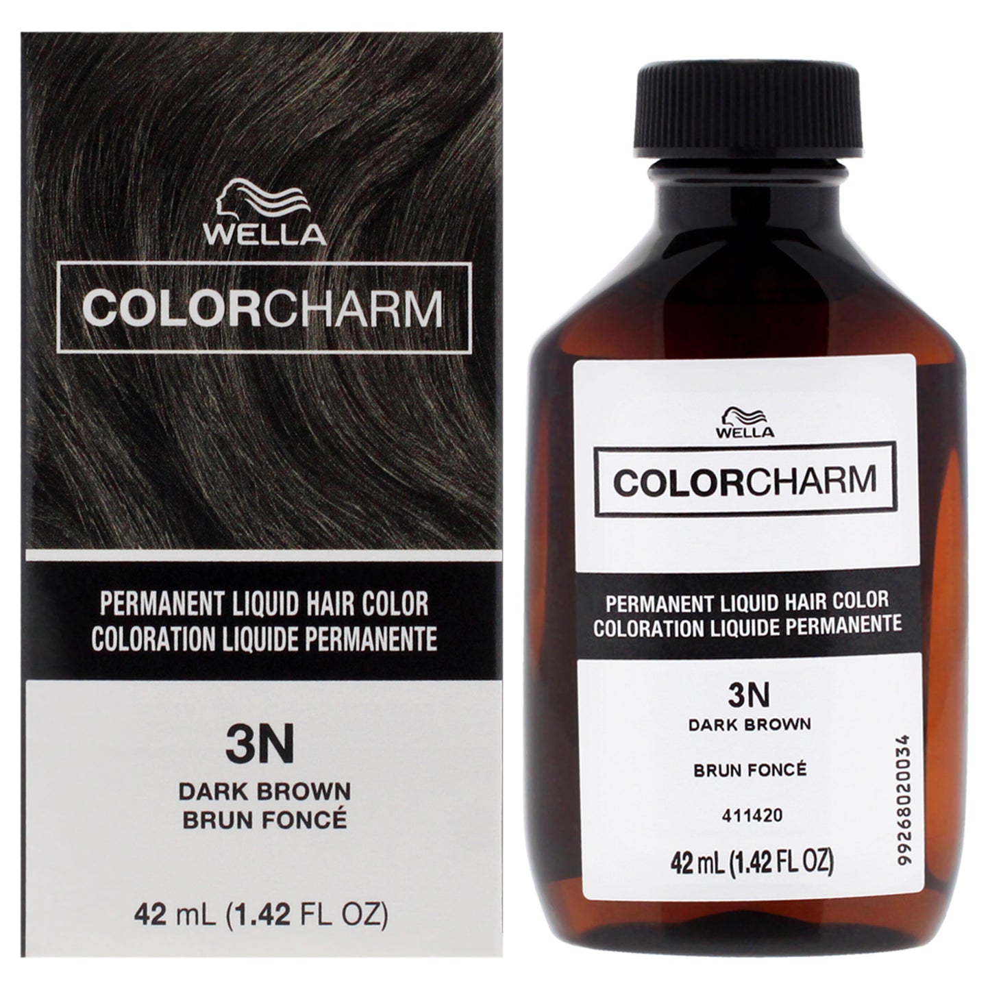 Color Charm Permanent Liquid Hair Color - 3N Dark Brown by Wella for Unisex - 1.42 oz Hair Color