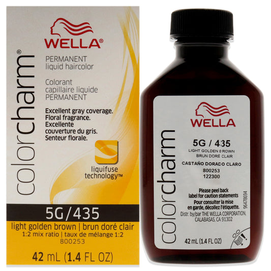 Color Charm Permanent Liquid Hair Color - 5G Light Golden Brown by Wella for Unisex - 1.42 oz Hair Color