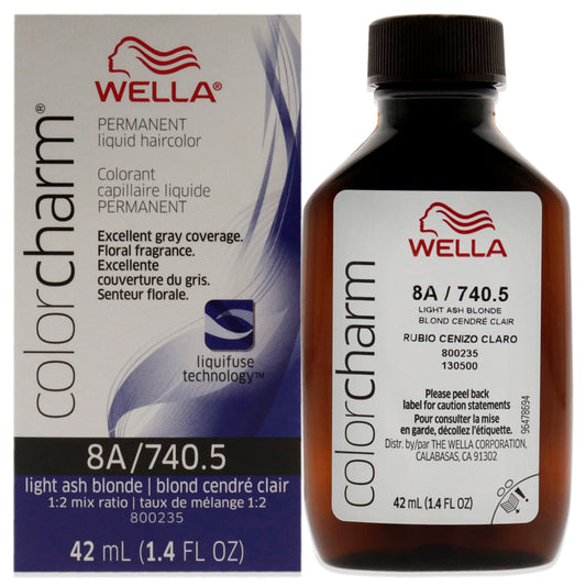 Color Charm Permanent Liquid Hair Color - 8A Light Ash Blonde by Wella for Unisex - 1.42 oz Hair Color