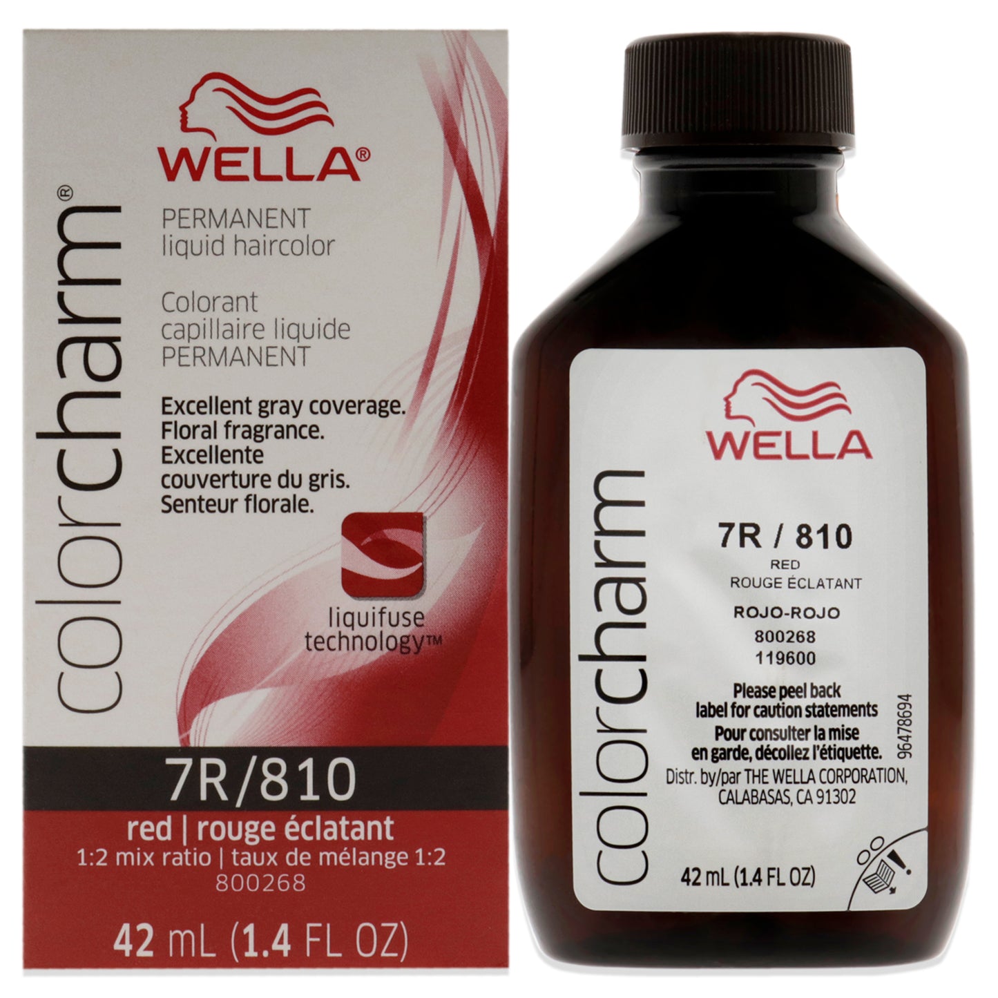 Color Charm Permanent Liquid Hair Color - 810 7R Red Red Intensifier by Wella for Unisex - 1.42 oz Hair Color