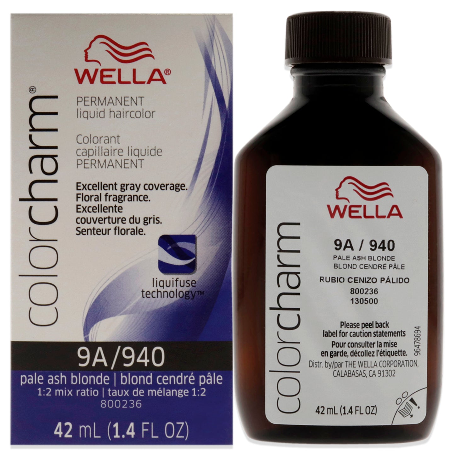Color Charm Permanent Liquid Hair Color - 9A Pale Ash Blonde by Wella for Unisex - 1.42 oz Hair Color