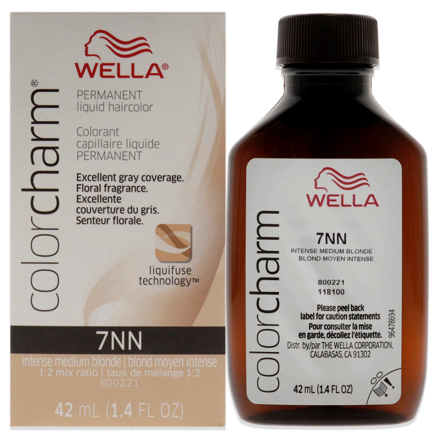 Color Charm Permanent Liquid Hair Color - 7NN Intense Medium Blonde by Wella for Unisex - 1.42 oz Hair Color