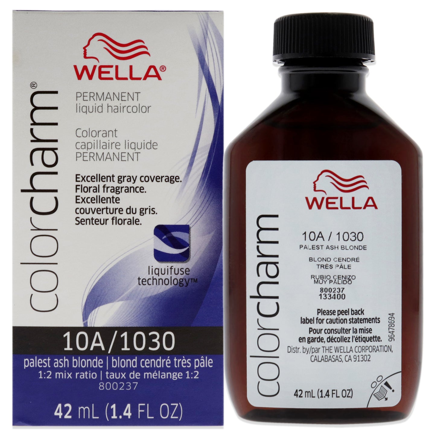 Color Charm Permanent Liquid Hair Color - 10A Palest Ash Blonde by Wella for Unisex - 1.42 oz Hair Color