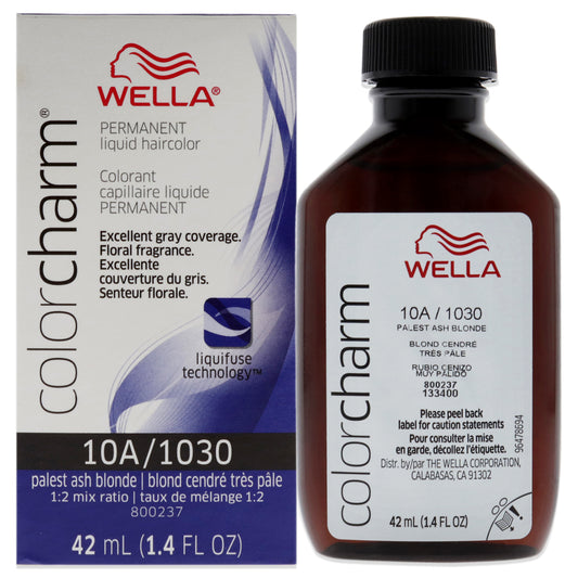 Color Charm Permanent Liquid Hair Color - 10A Palest Ash Blonde by Wella for Unisex - 1.42 oz Hair Color