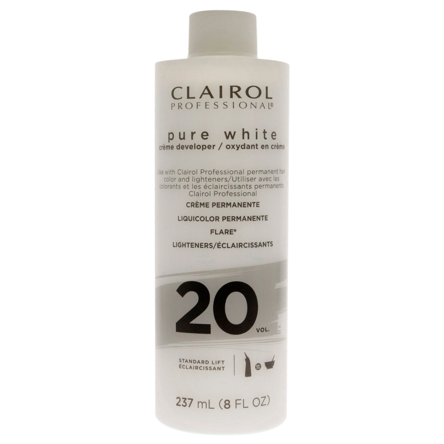 Pure White 20 Volume Cream Developer by Clairol for Unisex - 8 oz Lightener